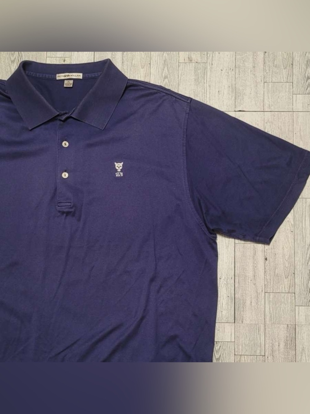 Men's Peter Millar 100% Cotton Dark Blue Short Sleeve Golf Polo Shirt Size XL